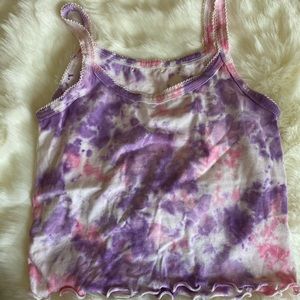 Tie dye  Spaghetti Crop top purple multi